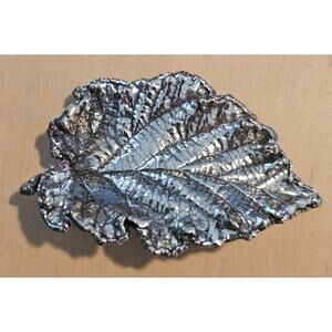 Vintage Napier Silver Tone Leaf Brooch Signed Mid Century Costume Jewelry